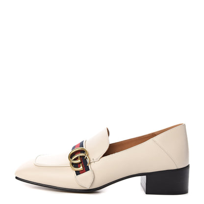 Gucci Calfskin Web Peyton Loafers 40 Mystic White 1 of 9