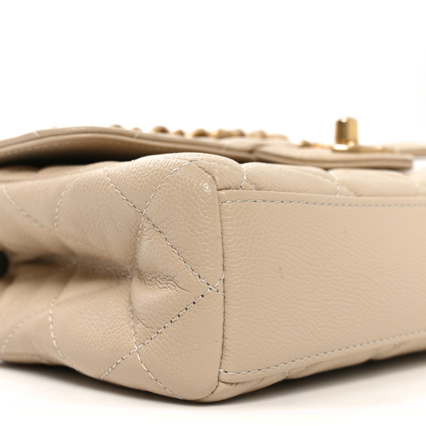 Caviar Quilted Small Coco First Flap Beige
