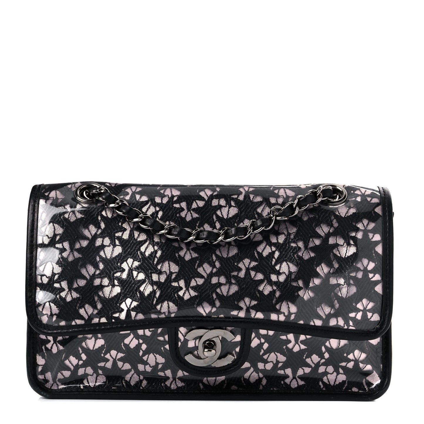 PVC Star Medium Single Flap Pink Black