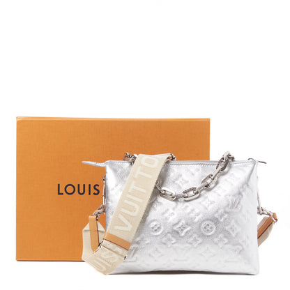 Louis Vuitton Metallic Lambskin Embossed Monogram Coussin PM Silver 9 of 9