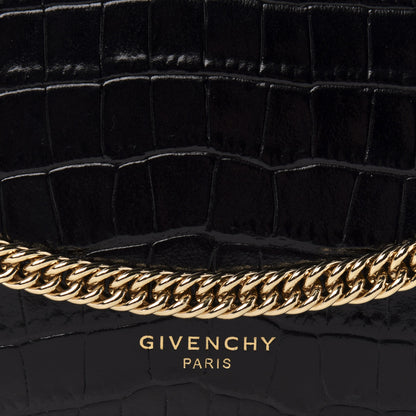 Givenchy Calfskin Crocodile Embossed Cross 3 Crossbody Bag Black 10 of 10