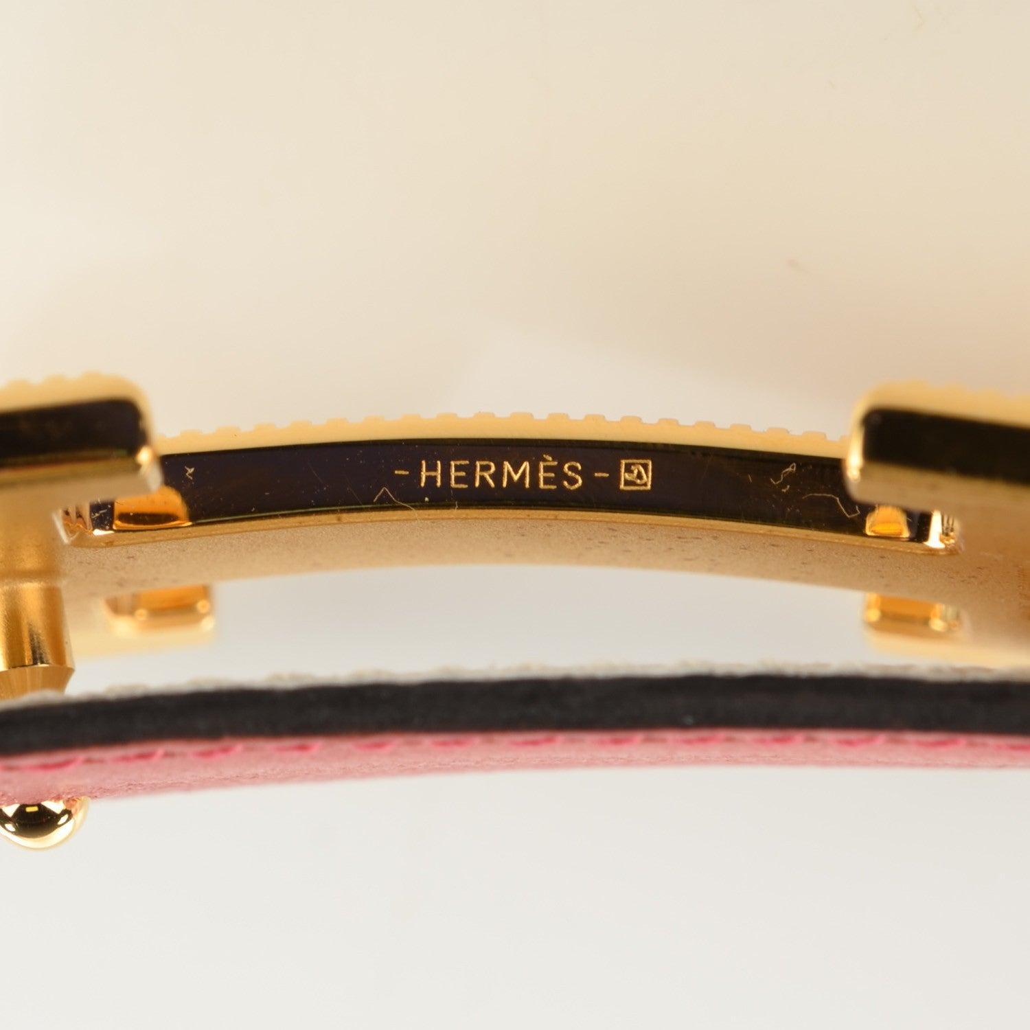 Hermes Swift Epsom Calandre 32mm H Belt 85 Sanguine White 6 of 7