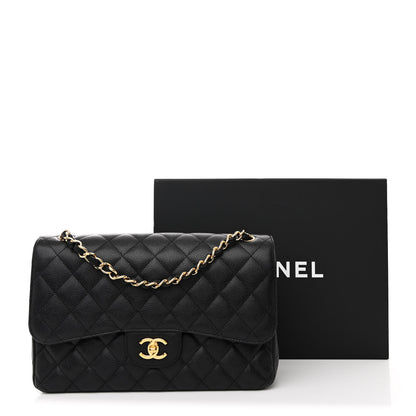Chanel Caviar Quilted Jumbo Double Flap Black 11 of 11
