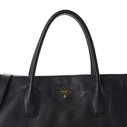 Prada Vitello Daino Shoulder Bag Black 13 of 13