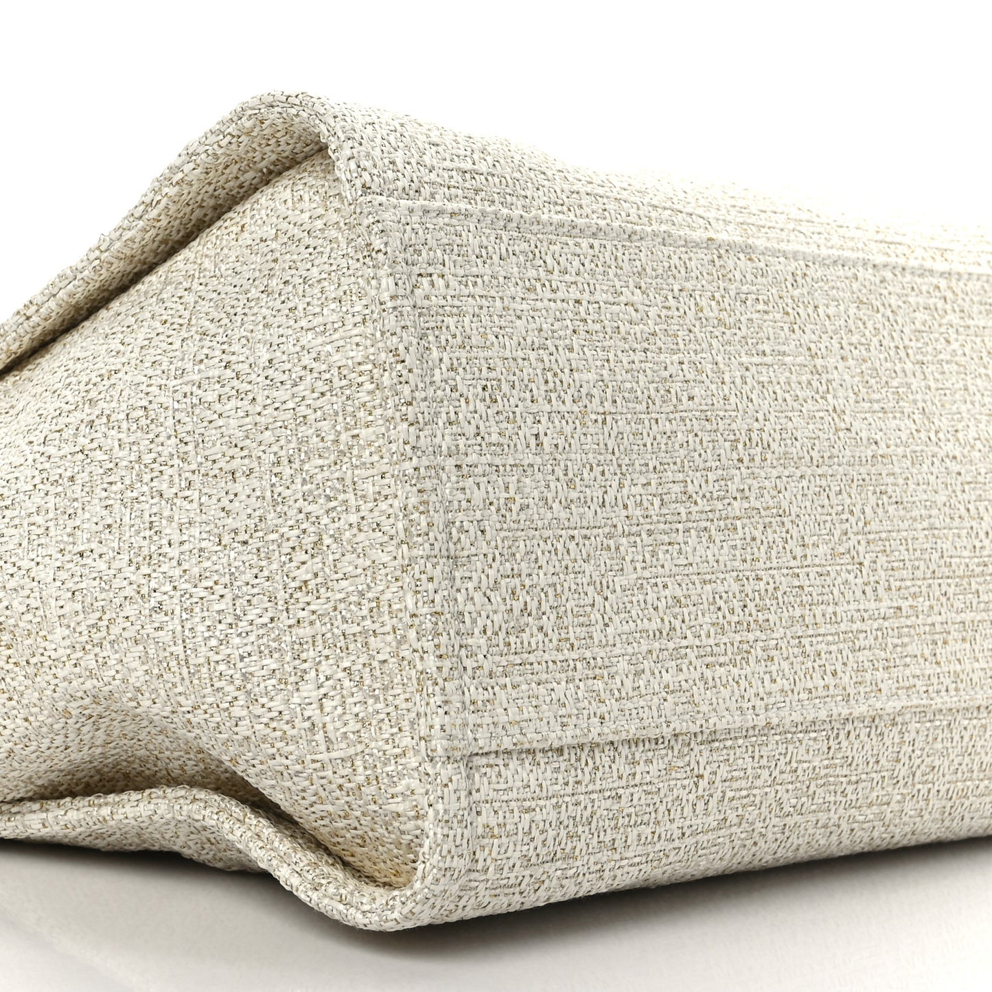 Lurex Boucle Medium Deauville Tote White