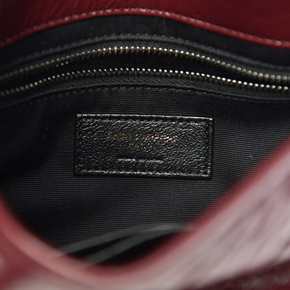 Saint Laurent Crinkled Calfskin Matelasse Monogram Niki Chain Wallet Dark Legion Red 6 of 10