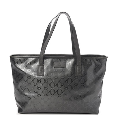 Gucci Imprime Monogram Medium Zippered Shopping Tote Pewter 1 of 11