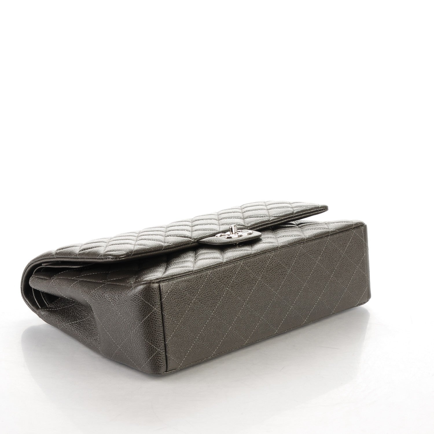 Chanel Caviar Quilted Maxi Double Flap Dark Grey 4 of 7