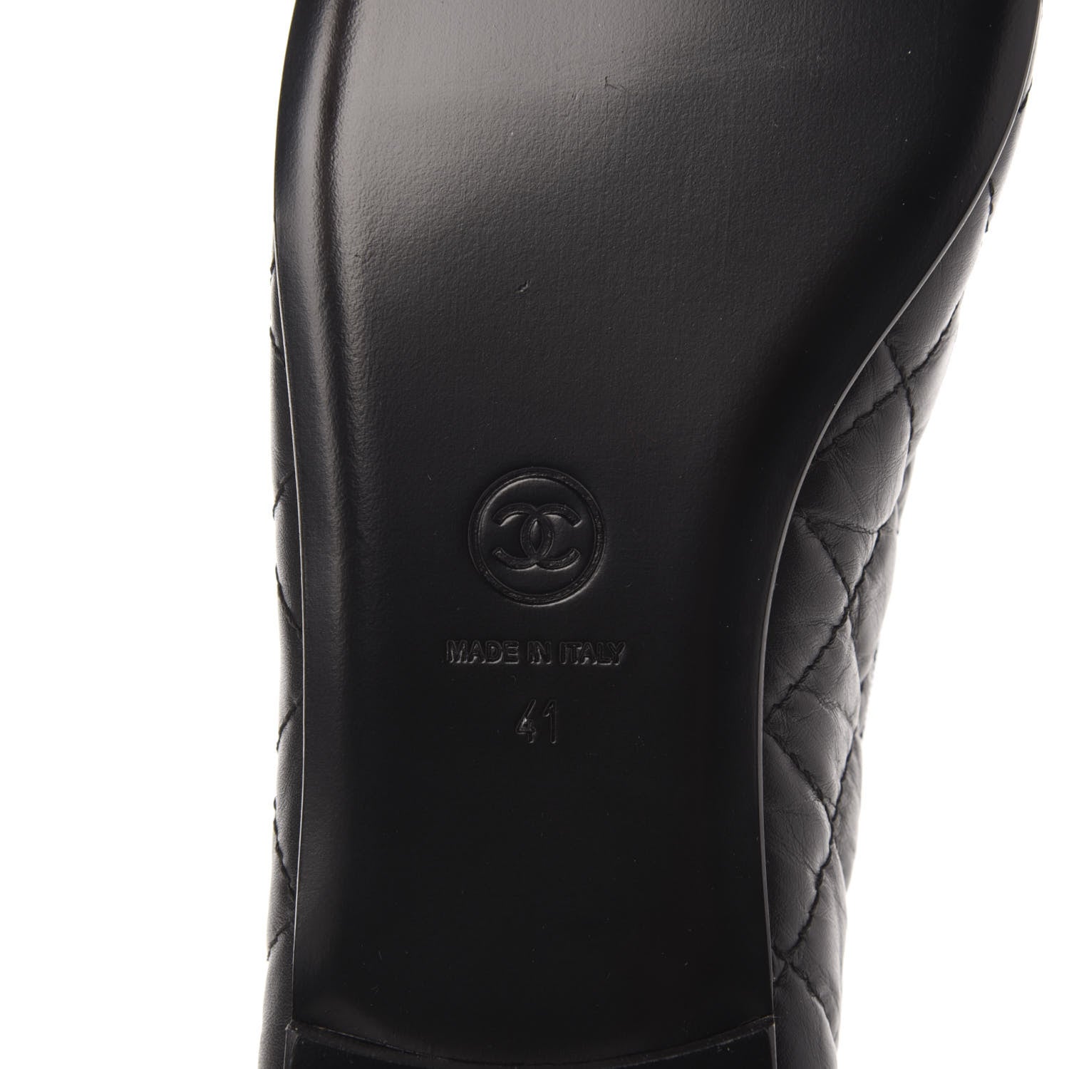 Chanel Aged Calfskin Quilted Cap Toe Ballerina Flats 41 Black 7 of 9