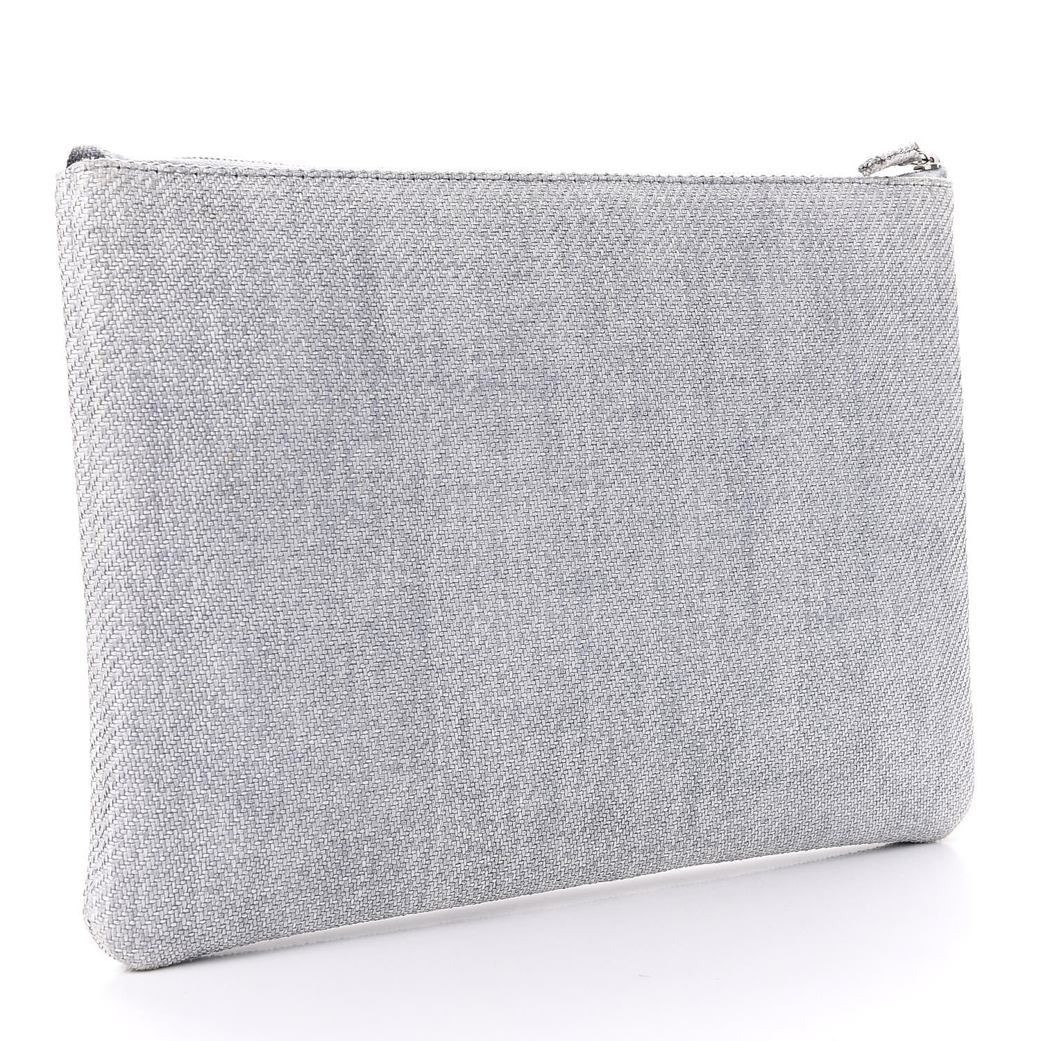 Chanel Canvas Large Deauville Pouch Blue 3 of 11