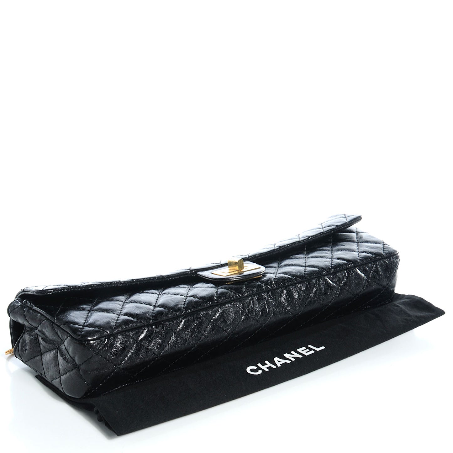 Glazed Calfskin 2.55 Reissue East West Clutch Black