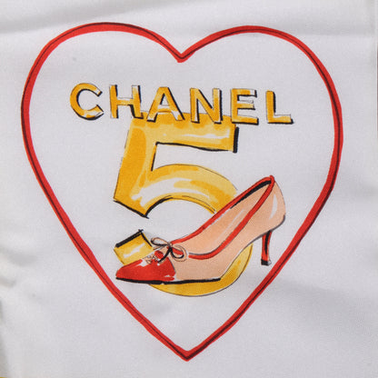 Chanel Silk Coco Heart Scarf Yellow 3 of 5