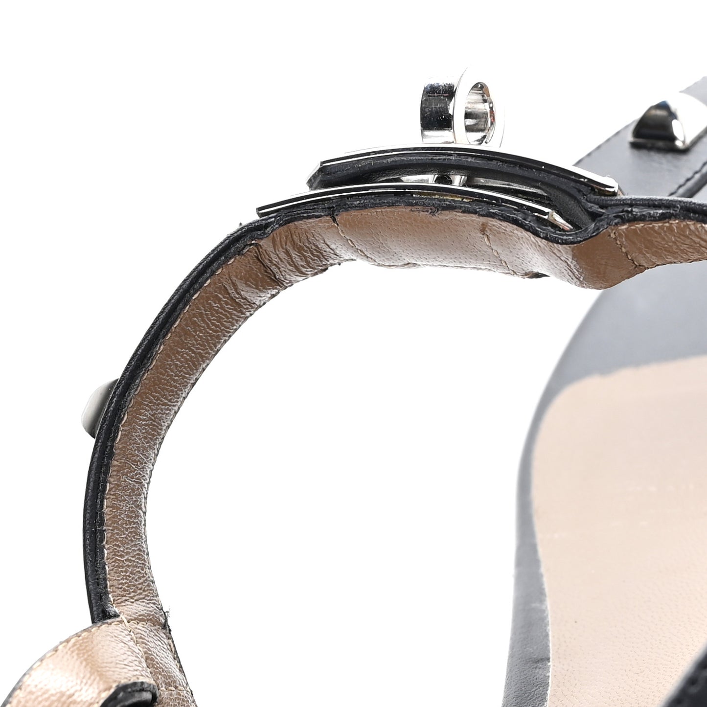 Calfskin Studded Olivia Sandals 39 Black