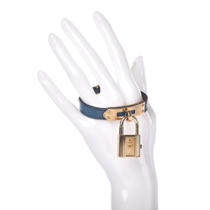 Hermes Stainless Steel Courchevel 20mm Kelly Cadena Quartz Watch Bleu France 2 of 7
