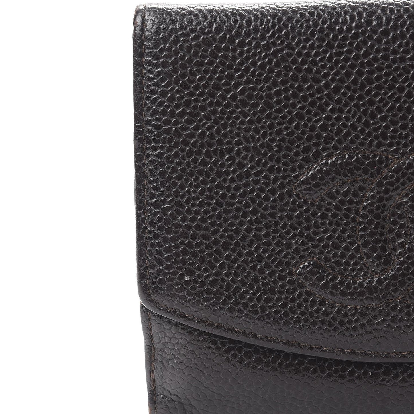 Caviar Timeless CC Compact French Wallet Brown