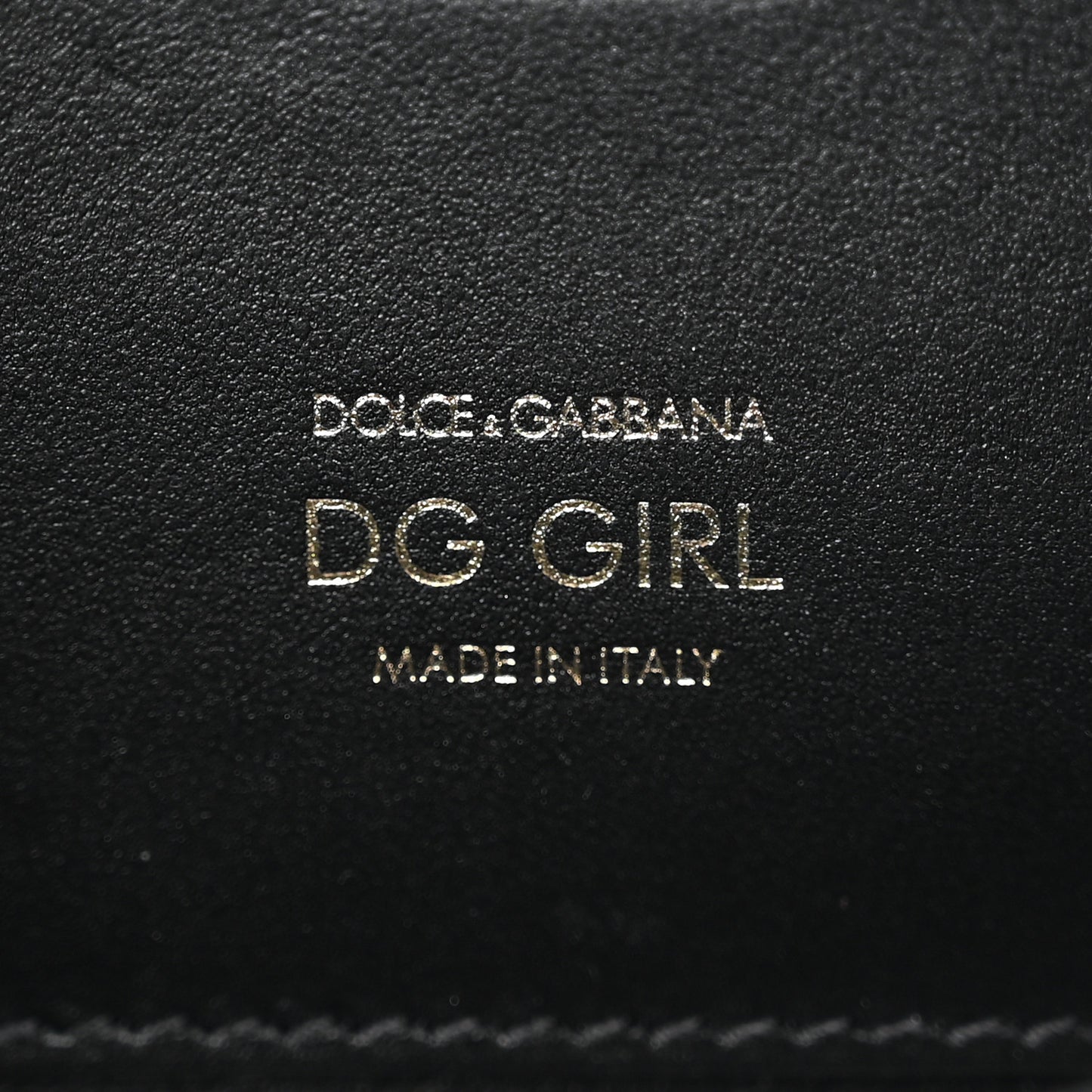 Calfskin DG Girls Phone Shoulder Bag Black