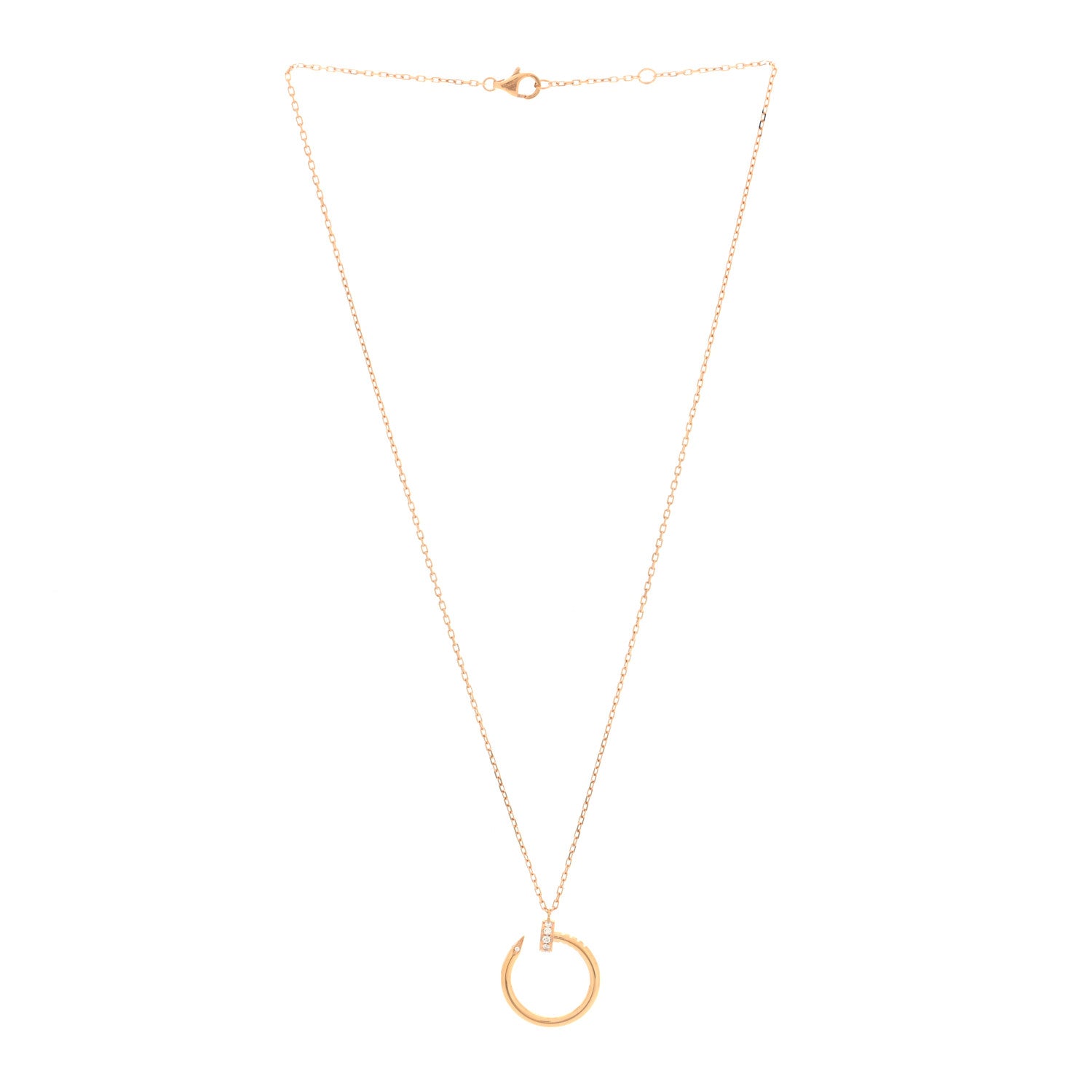 Cartier 18K Yellow Gold Diamond Juste Un Clou Pendant Necklace 3 of 5