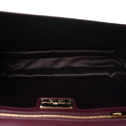 Salvatore Ferragamo Patent Ginny Vara Bow Shoulder Bag Rouge Black 8 of 19
