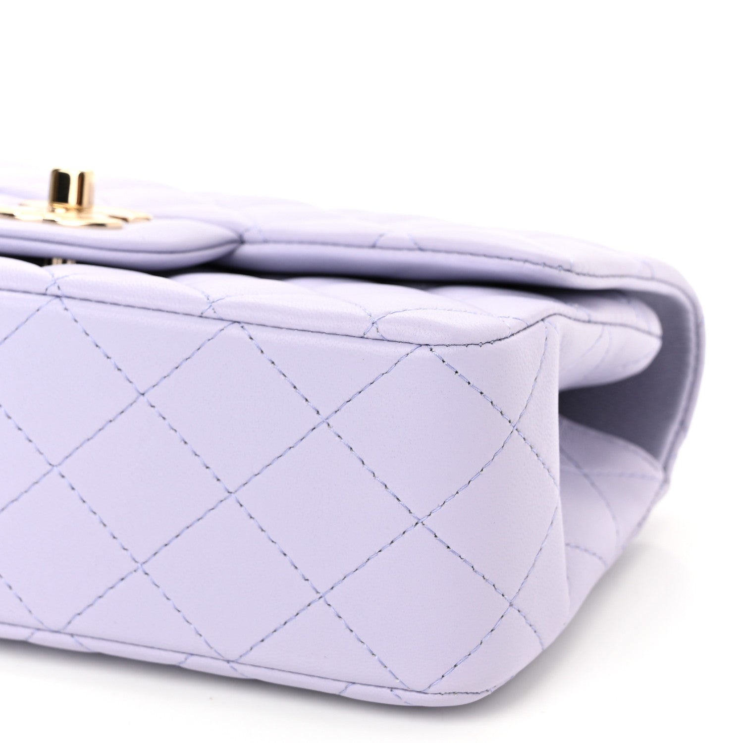 Chanel Lambskin Quilted Mini Top Handle Rectangular Flap Light Purple 9 of 10