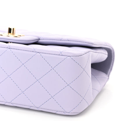 Chanel Lambskin Quilted Mini Top Handle Rectangular Flap Light Purple 9 of 10