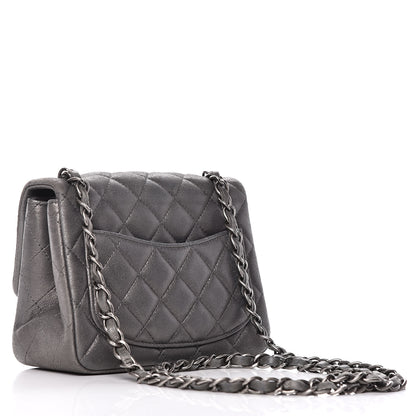 Chanel Iridescent Calfskin Quilted Mini Square Flap Grey 3 of 9
