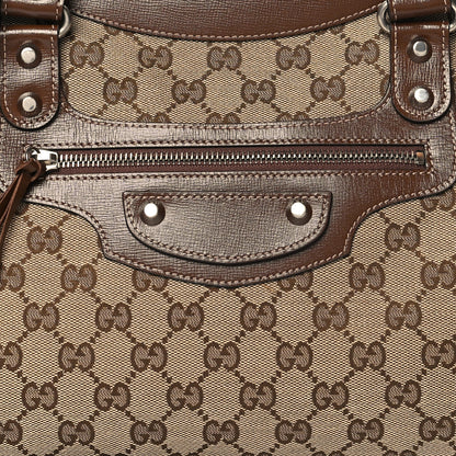 Balenciaga X GUCCI GG Monogram Azalea Calfskin Neo Classic Silver Hardware Medium City Beige Ebony Brown Sugar 9 of 11