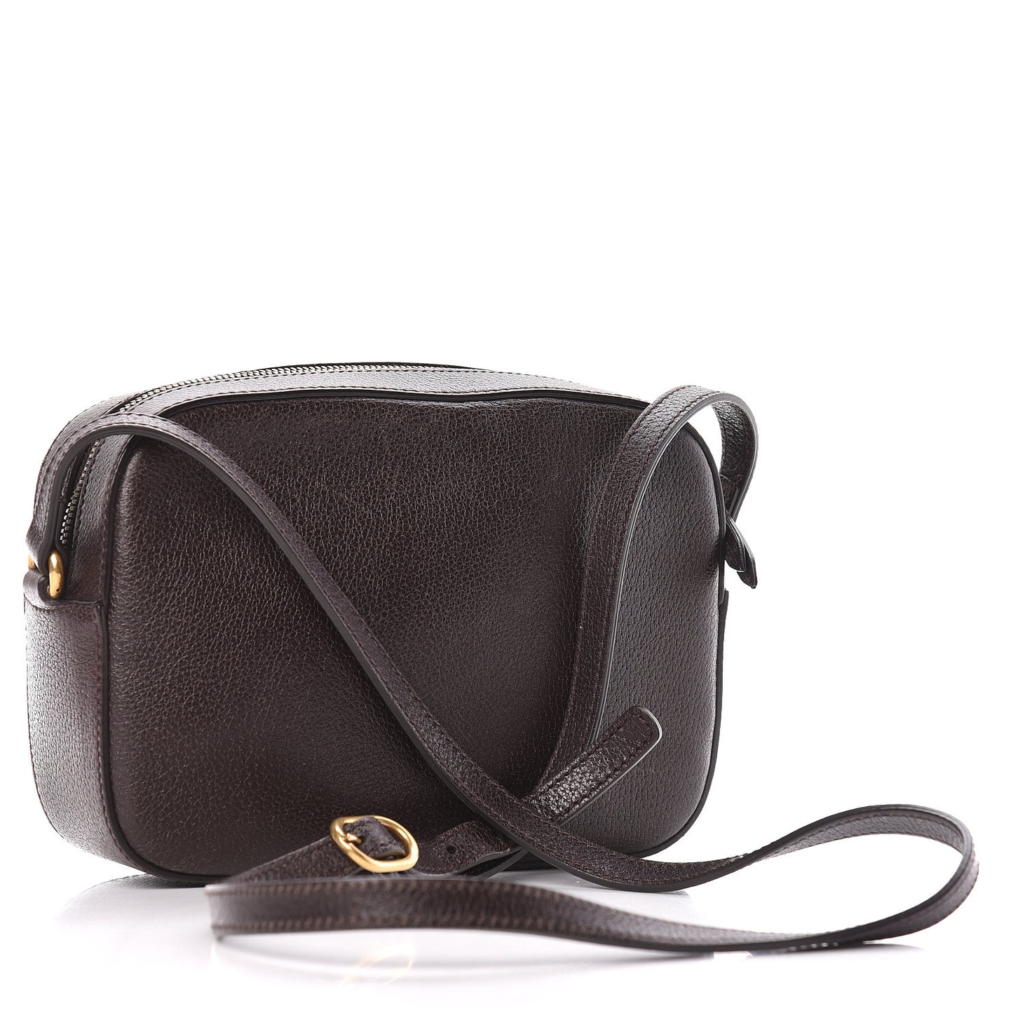Textured Calfskin Web Small Webby Bee Shoulder Bag Brown Coffee