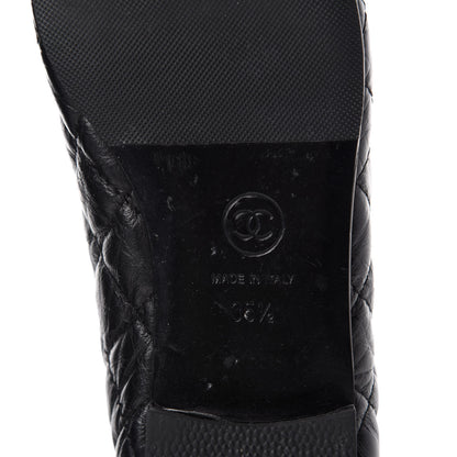 Chanel Aged Calfskin Quilted CC Cap Toe Ballerina Flats 35.5 Black 7 of 13