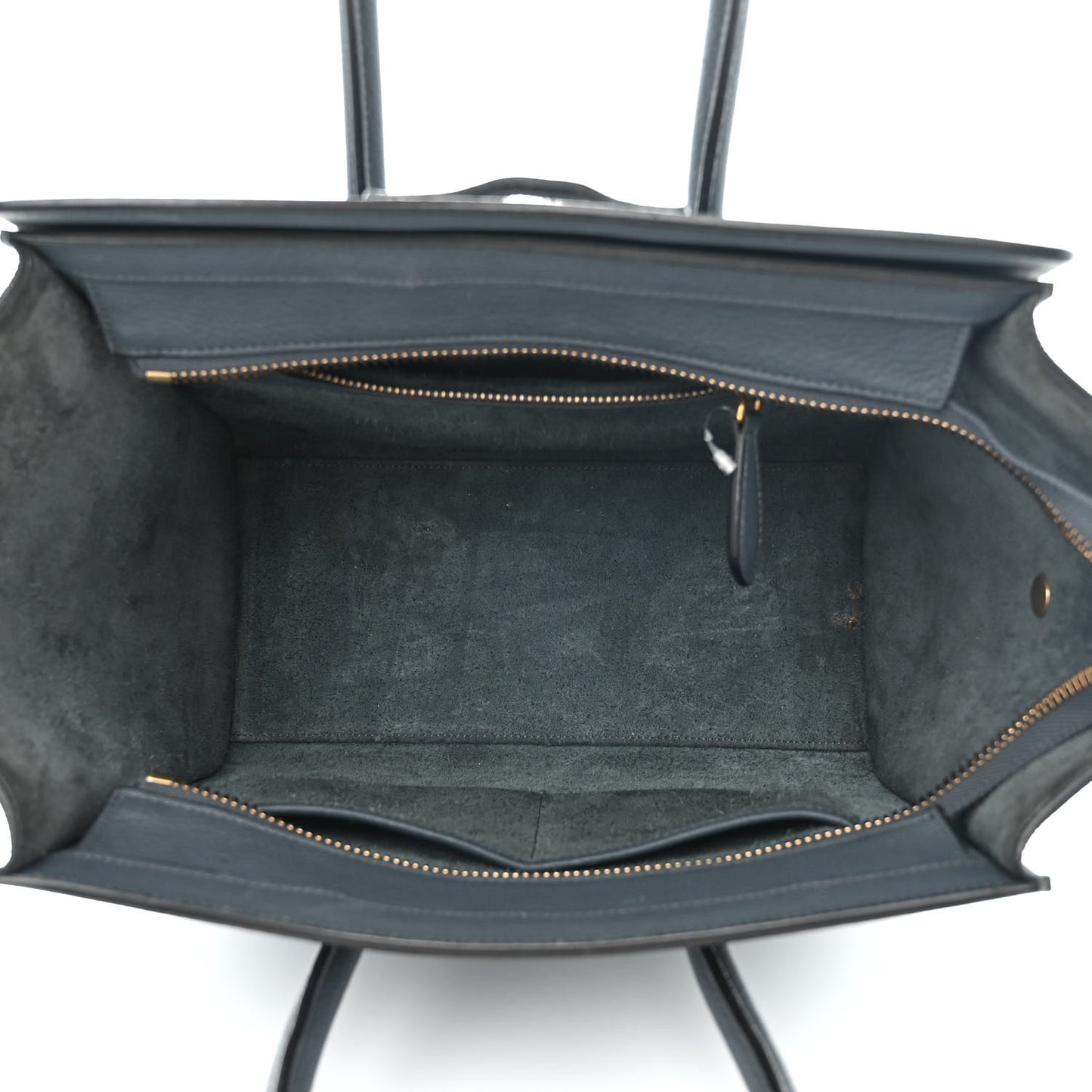 Drummed Calfskin Micro Luggage Petrol