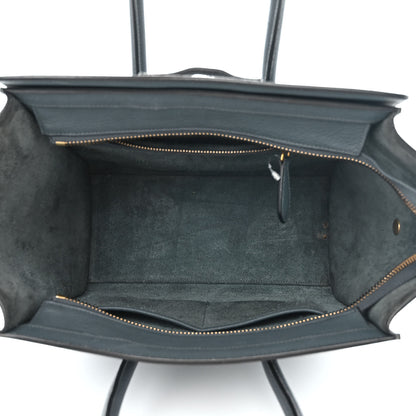 Celine Drummed Calfskin Micro Luggage Petrol 5 of 16