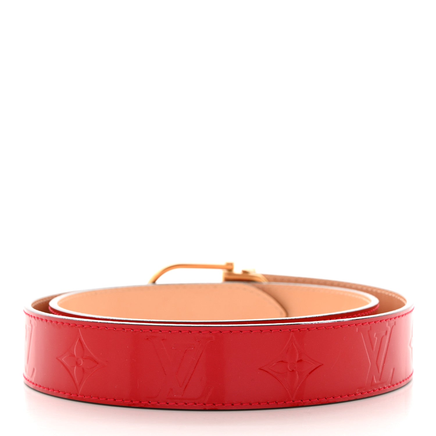 Louis Vuitton Vernis Ceinture 30mm Belt 80 32 Rouge 2 of 7