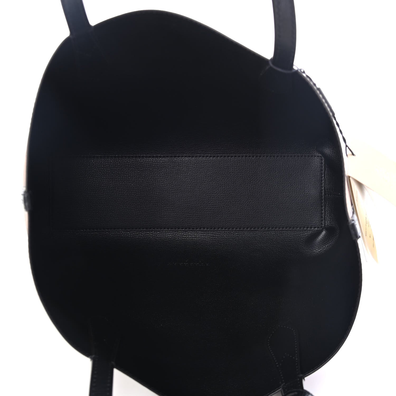 Burberry Grainy Calfskin Haymarket Check Small Reversible Tote Black 8 of 8