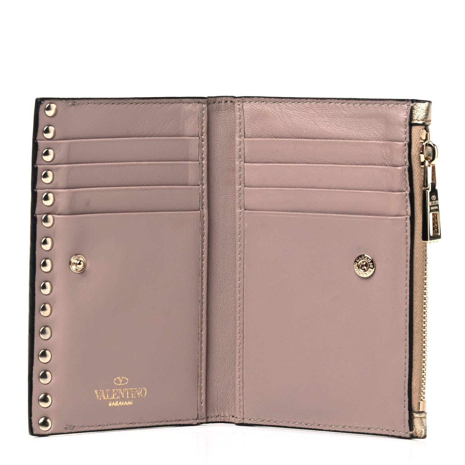 Valentino Garavani Metallic Rockstud No Limit Coin Case Card Holder Gold 4 of 4