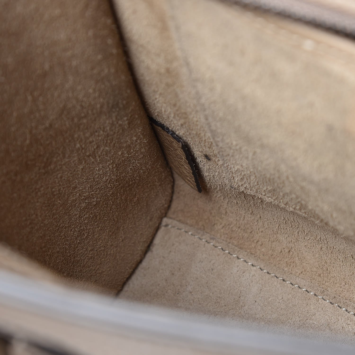 Celine Drummed Calfskin Nano Luggage Dune 9 of 9