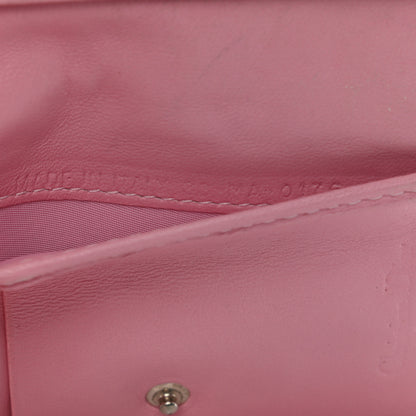 Christian Dior Lambskin Cannage Bi-Color Small Lady Dior Flap Card Holder Black Pink 7 of 9