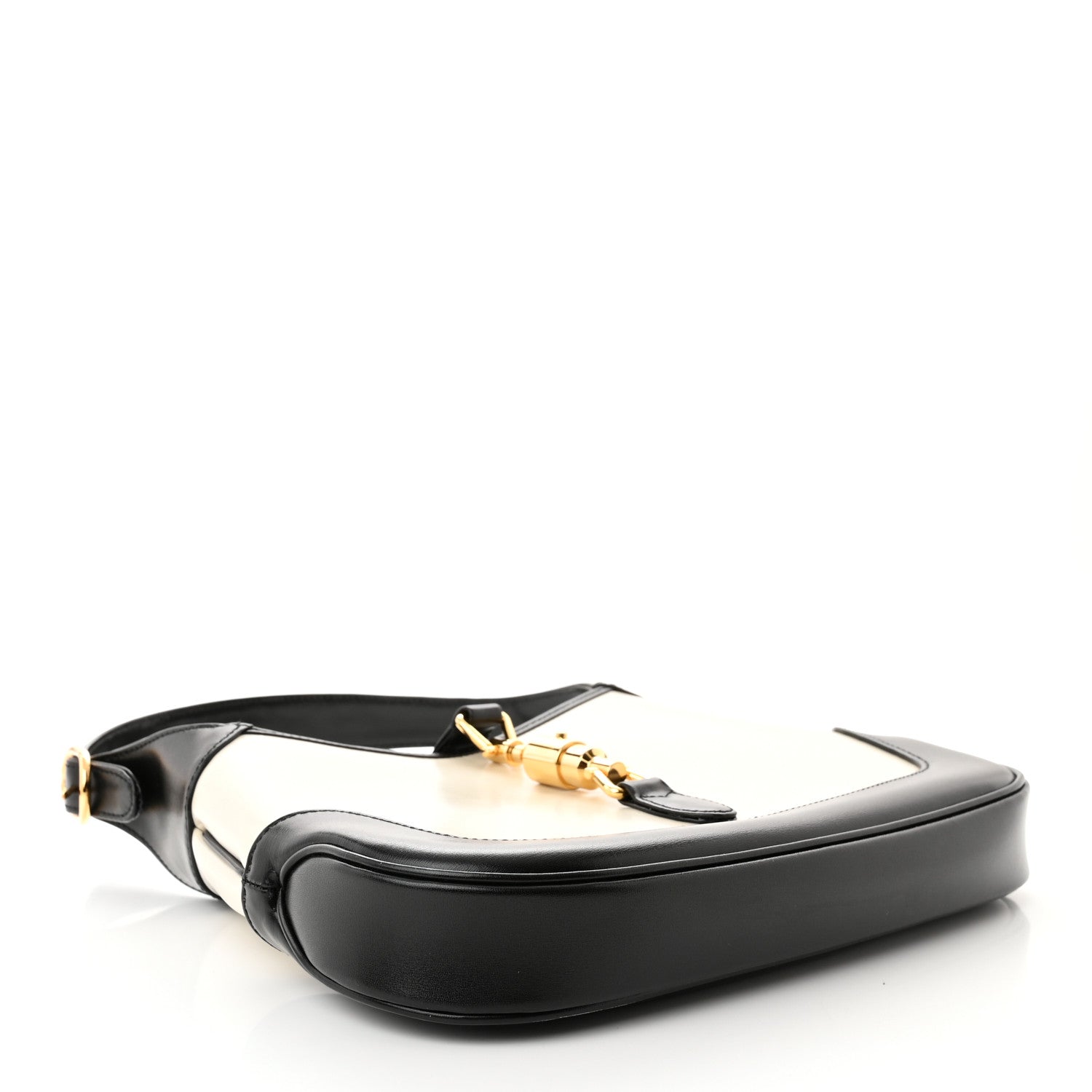 Gucci Boarded Dyana Lux Calfskin Bi-Color Small Jackie 1961 Hobo Mystic White Black 4 of 10