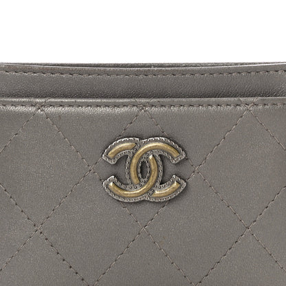 Chanel Calfskin Resin Stitched Card Holder Grey 8 of 11