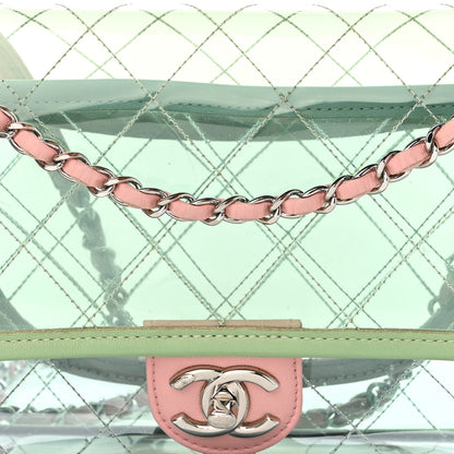 Chanel Lambskin PVC Quilted Medium Coco Splash Flap Blue Green 8 of 10