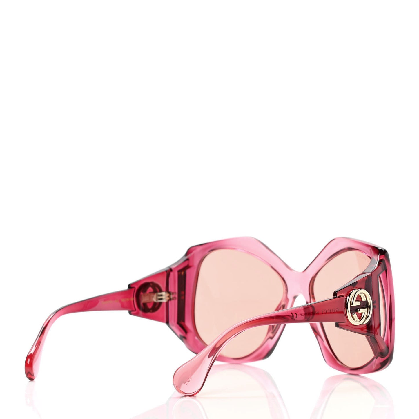 Acetate Round Sunglasses GG0875S Burgundy Orange