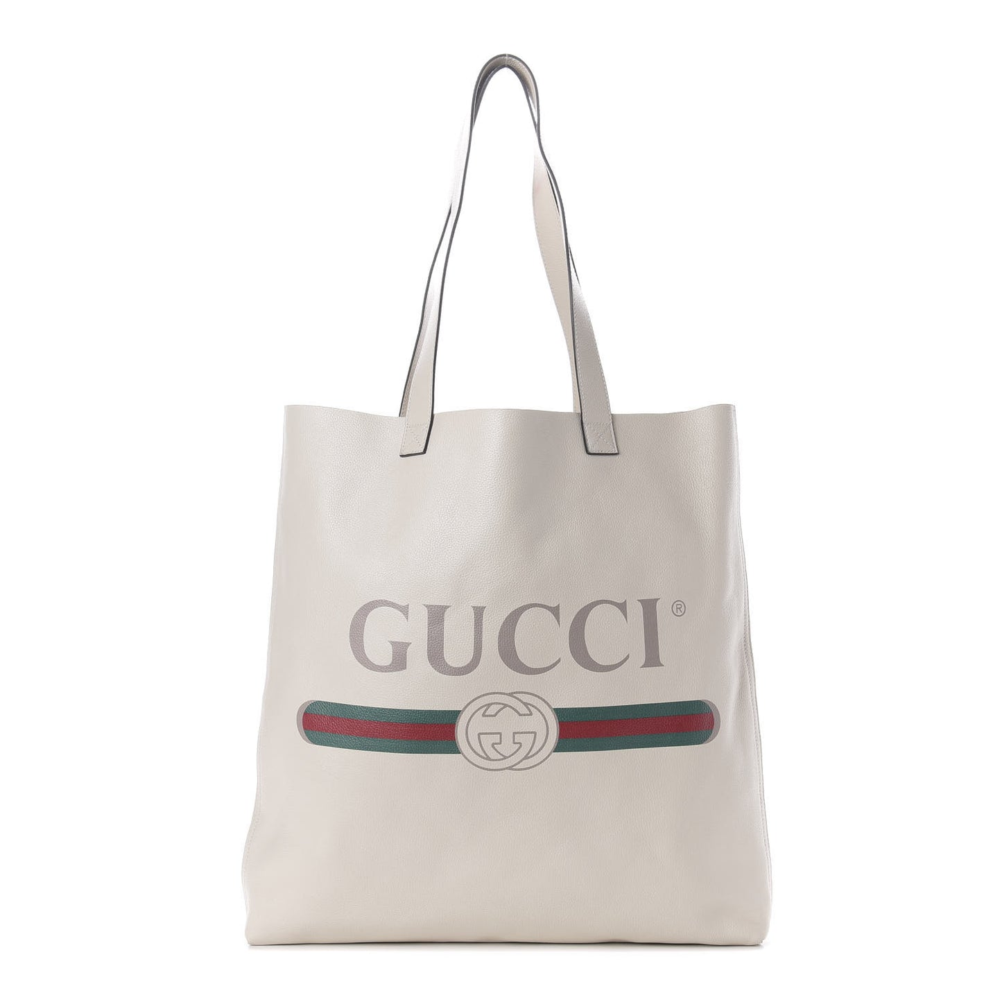 Calfskin Mens Logo Tote White