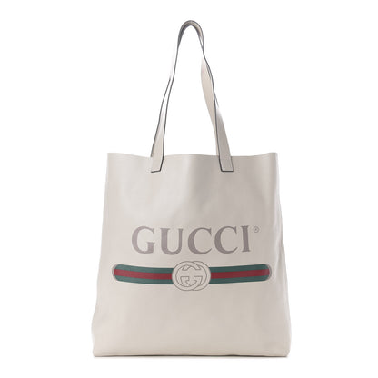 Gucci Calfskin Mens Logo Tote White 1 of 10