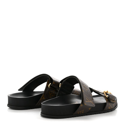 Louis Vuitton Monogram Bom Dia Mule Sandals 38 Black 5 of 12