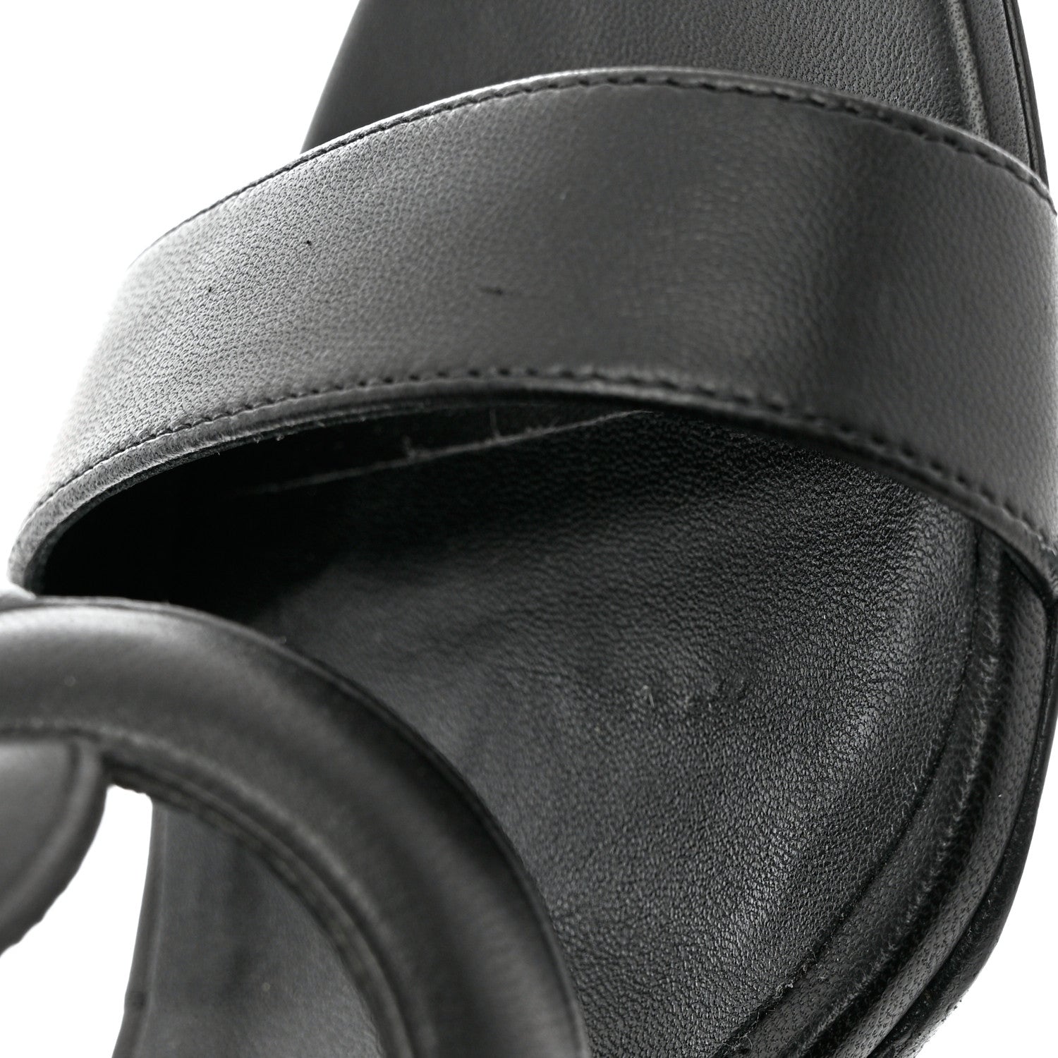 Hermes Nappa Brisbane Wedge Sandals 37 Black 9 of 11