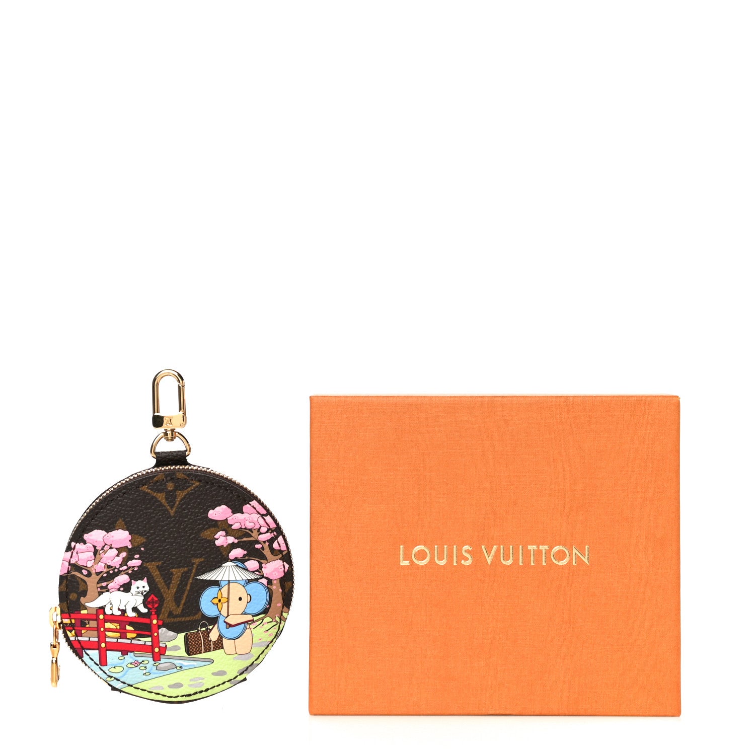 Louis Vuitton Monogram 2021 Christmas Animation Japanese Garden Round Coin Purse Wisteria Pink 10 of 10