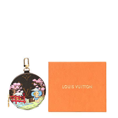 Louis Vuitton Monogram 2021 Christmas Animation Japanese Garden Round Coin Purse Wisteria Pink 10 of 10