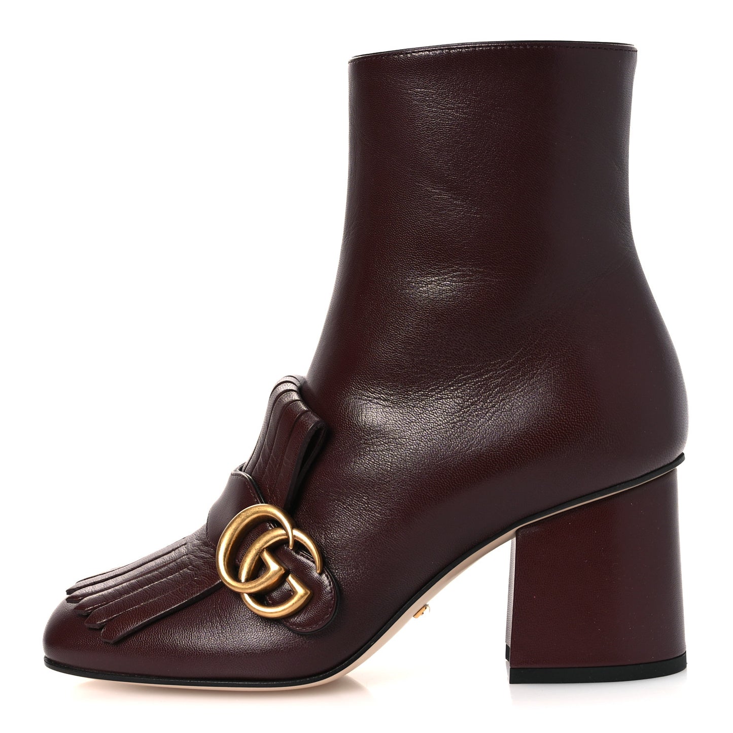 Malaga Kid GG Marmont Fringe 75mm Ankle Boots 36 Vintage Bordeaux
