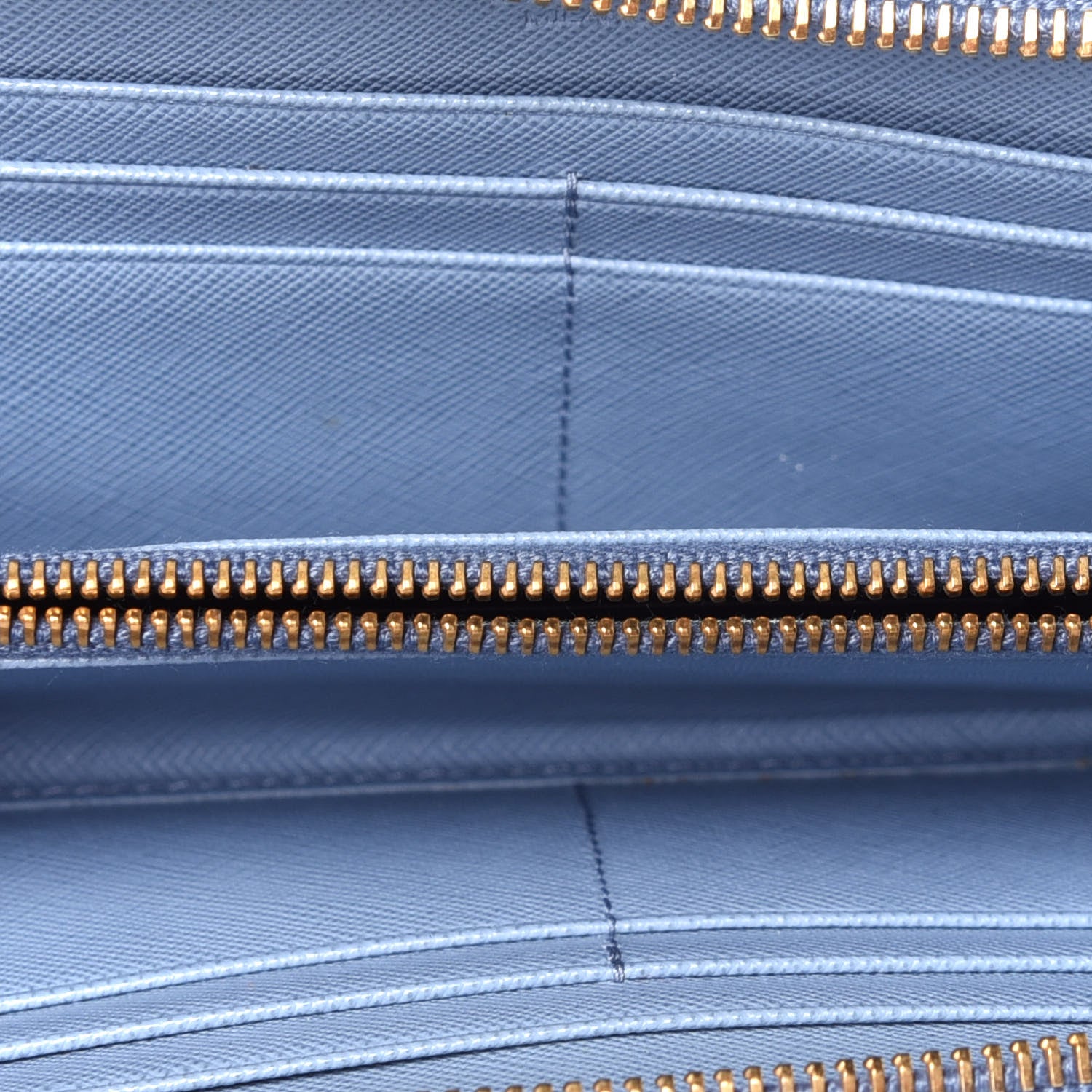 Prada Saffiano Triangle Zip Around Wallet Astrale 5 of 11