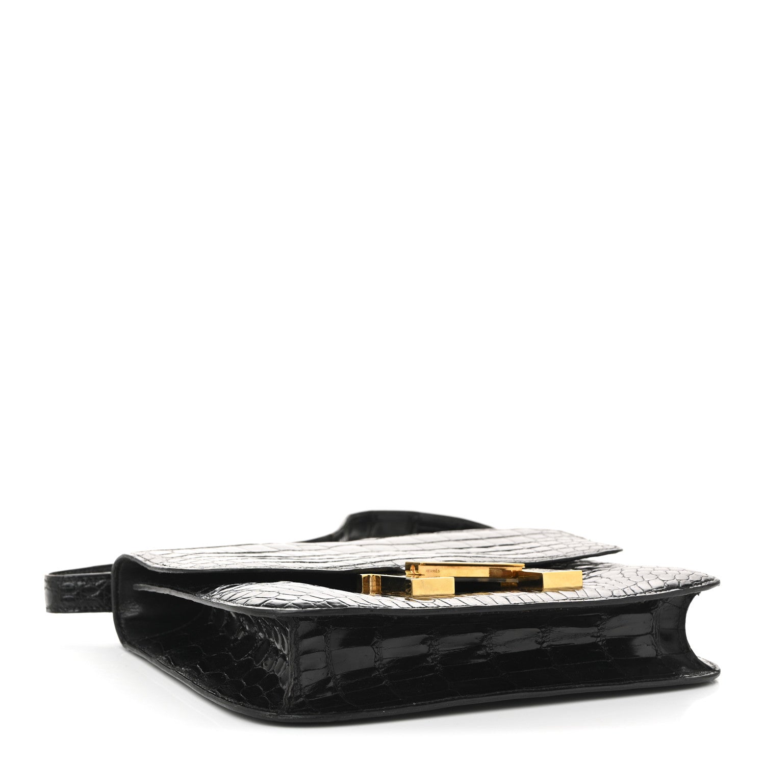 Hermes Shiny Caiman Crocodile Constance 23 Black 4 of 14