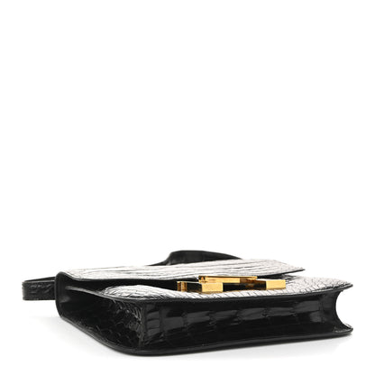 Hermes Shiny Caiman Crocodile Constance 23 Black 4 of 14