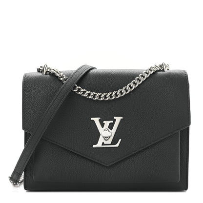 Louis Vuitton Soft Calfskin Mylockme Chain Bag BB Black 1 of 8